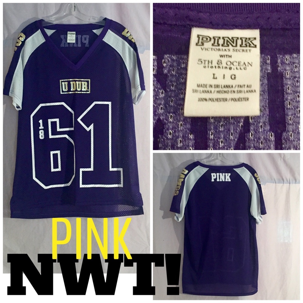 ⚡️SALE! PINK VS U OF W SEQUINED JERSEY SHIRT⚡️
